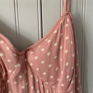 Pink polka dot summer dress